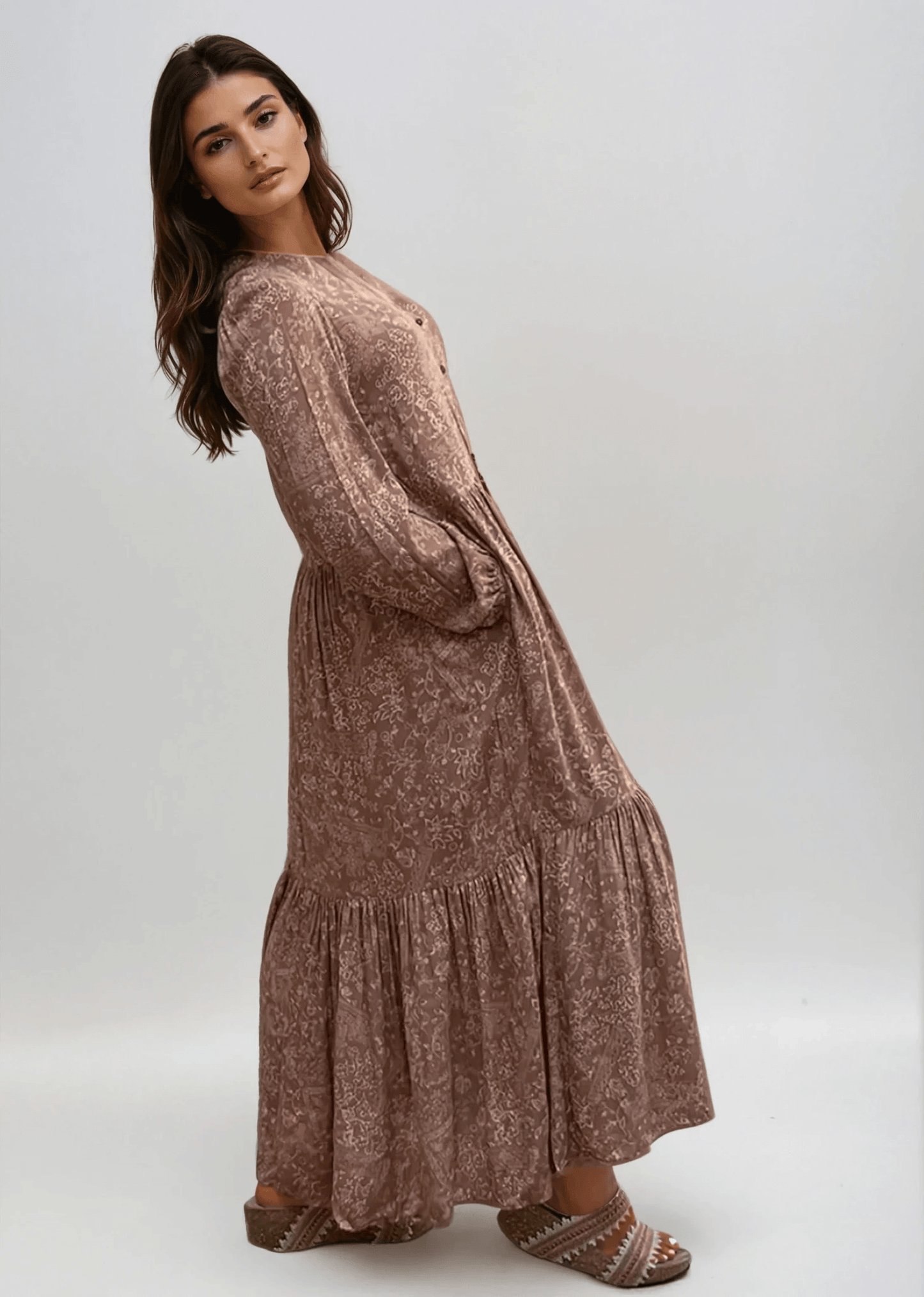 Daniella Floral Tiered Midi Dress