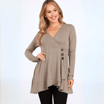 A Feminine Touch V-Neck A-Line Fit Tunic Made in USA
