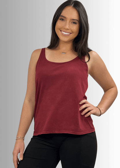 Twenty Four Seven Cotton Tank in Dark Moss Green