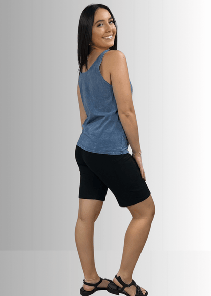 Twenty Four Seven Cotton Tank in Light Denim