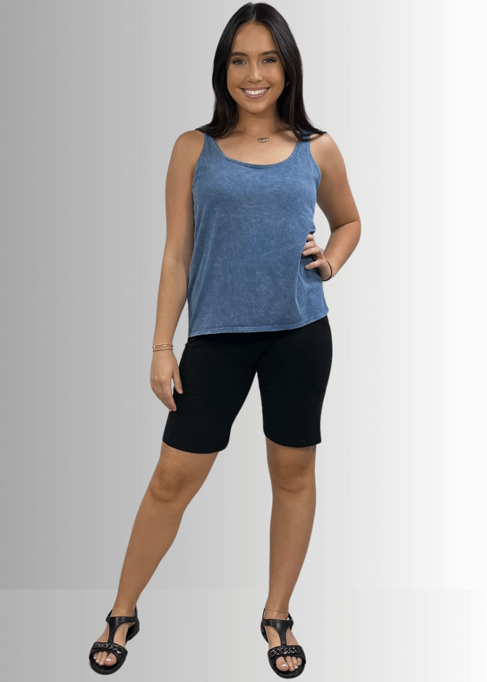 Twenty Four Seven Cotton Tank in Light Denim