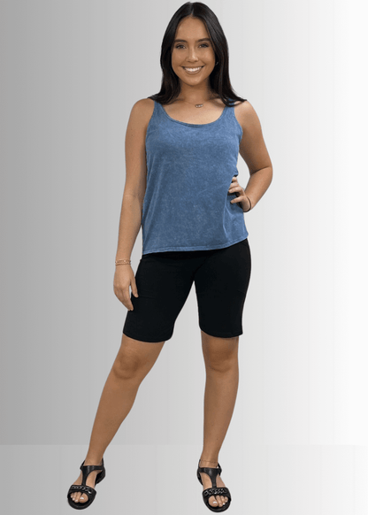 Twenty Four Seven Cotton Tank in Light Denim