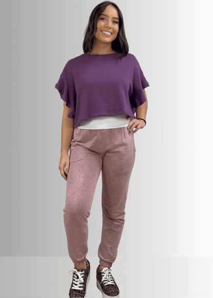 All Day French Terry Pocket Joggers in Mauve