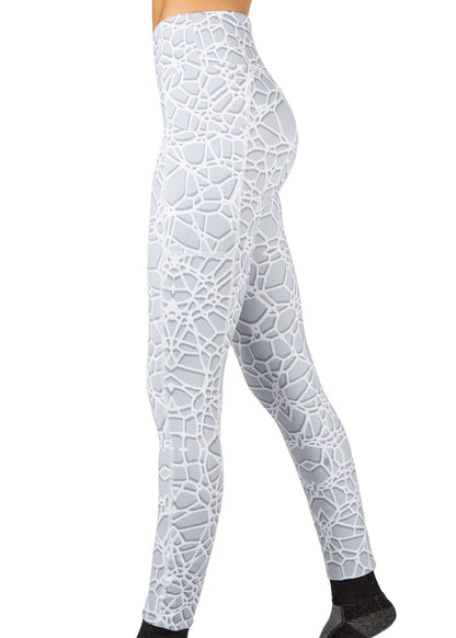 Crackle Wide Waistband Pocketed Leggings