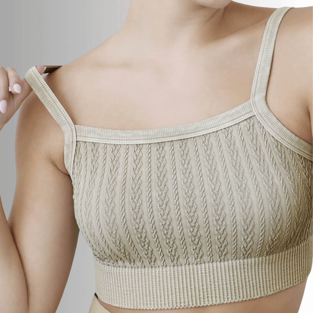 Seamless Cable Knit Bra Top