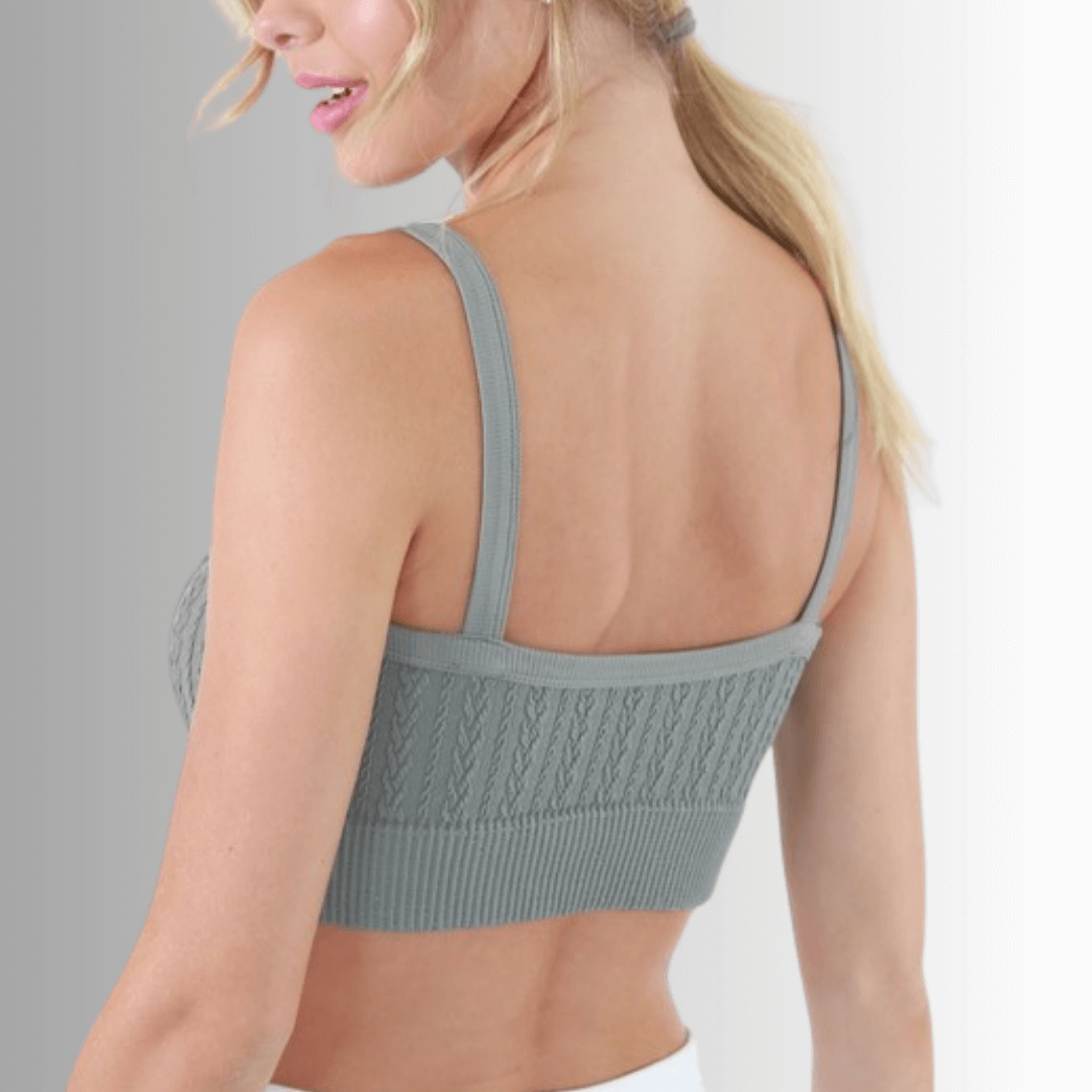 Seamless Cable Knit Bra Top