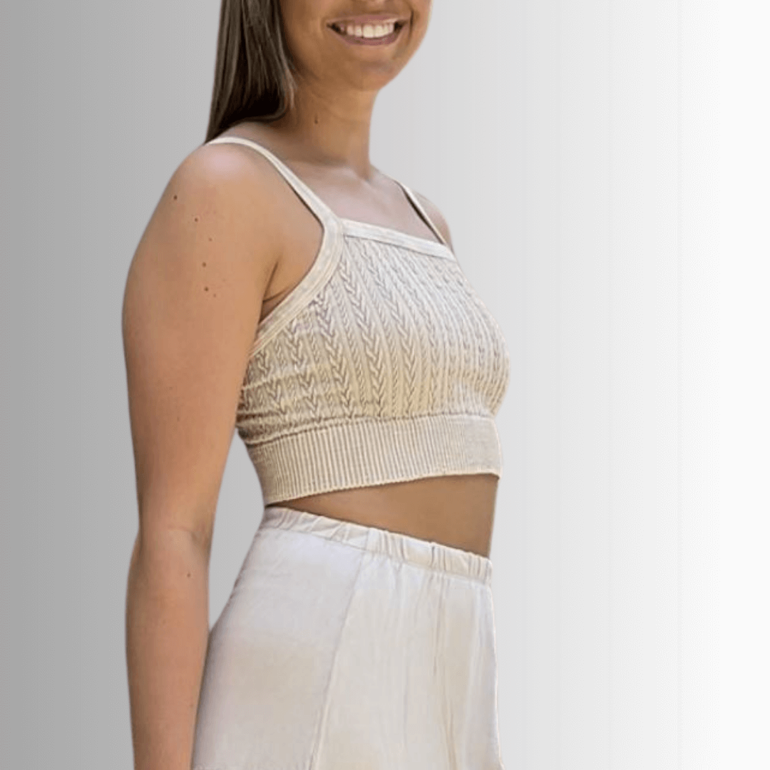 Seamless Cable Knit Bra Top