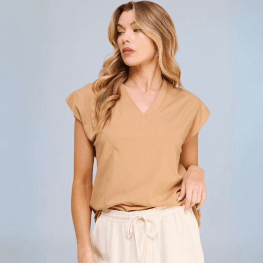 Breathable Cotton Cap Sleeve Top Made in USA