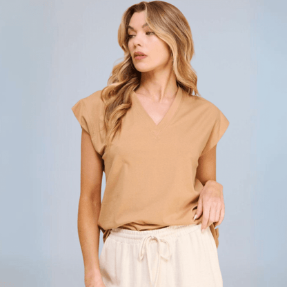 Breathable Cotton Cap Sleeve Top Made in USA