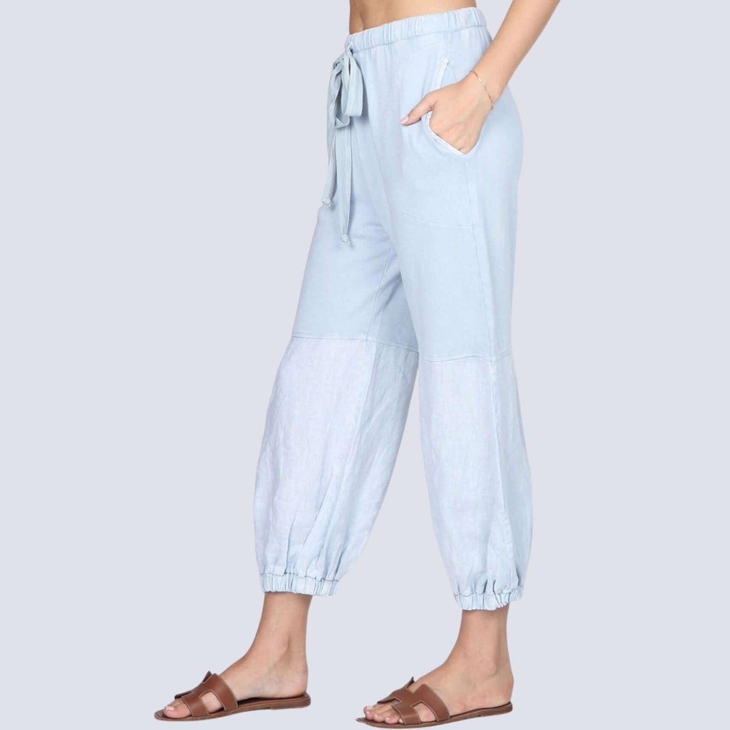 Luxury Linen Mineral Washed Joggers Made in USA