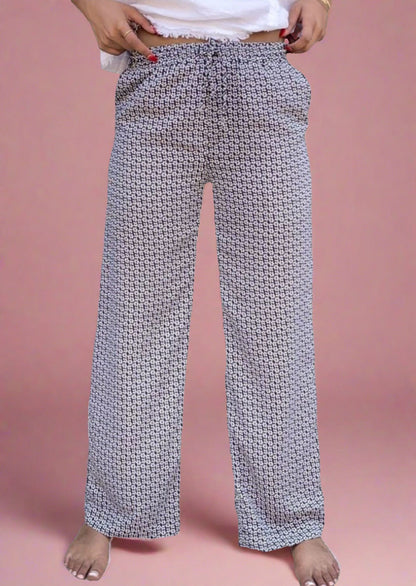 Navy Vintage Flower Print Pants