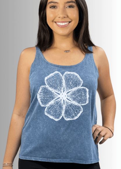 Chalk Flower Premium Cotton Tank Top