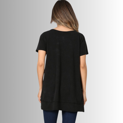 Relax in Style Cotton V-Neck Top