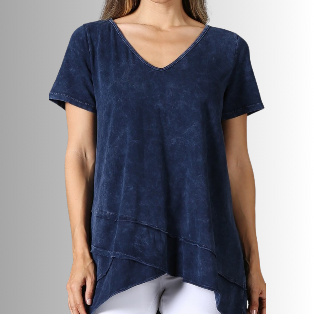 Relax in Style Cotton V-Neck Top
