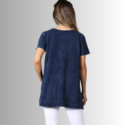 Relax in Style Cotton V-Neck Top
