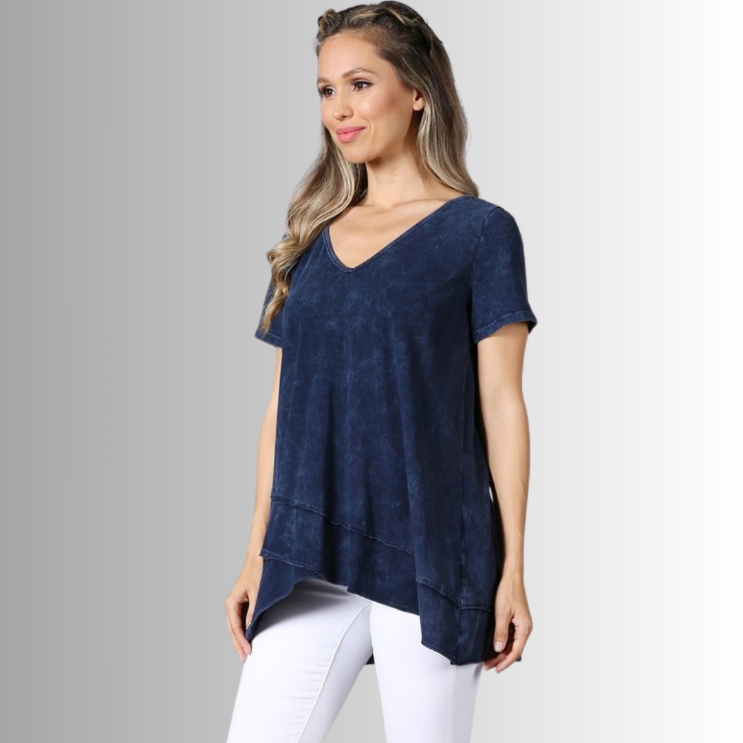 Relax in Style Cotton V-Neck Top