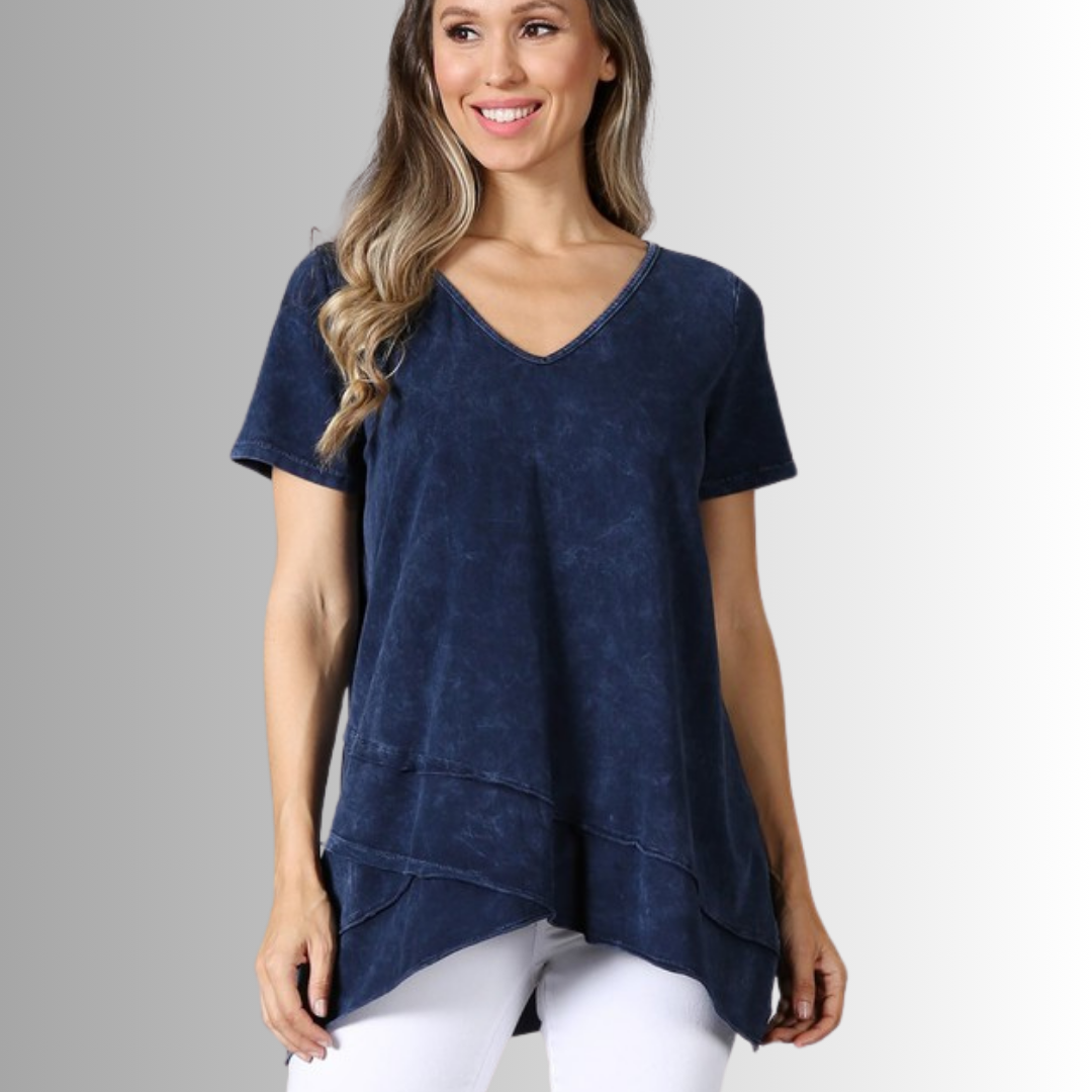 Relax in Style Cotton V-Neck Top