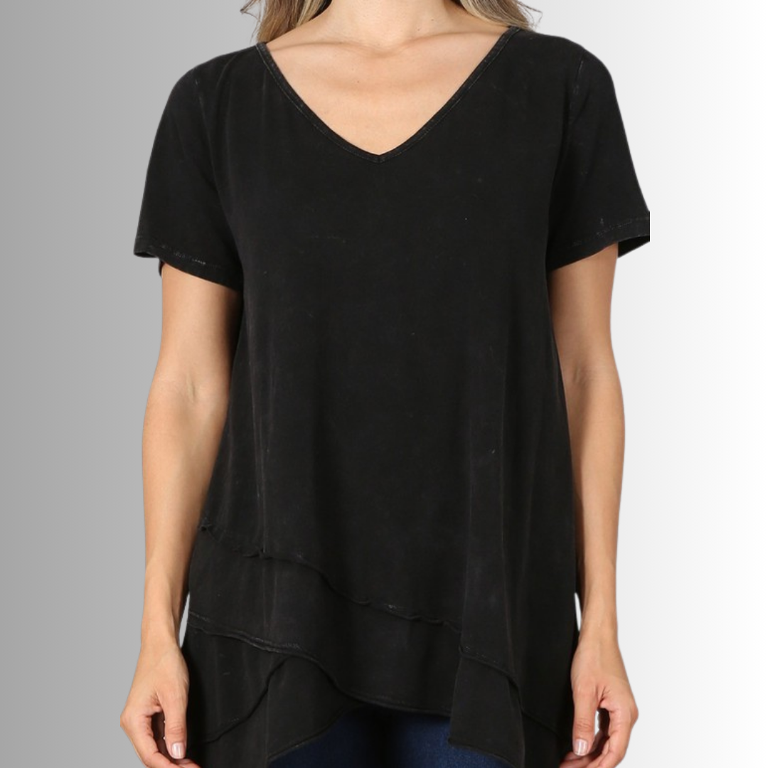 Relax in Style Cotton V-Neck Top