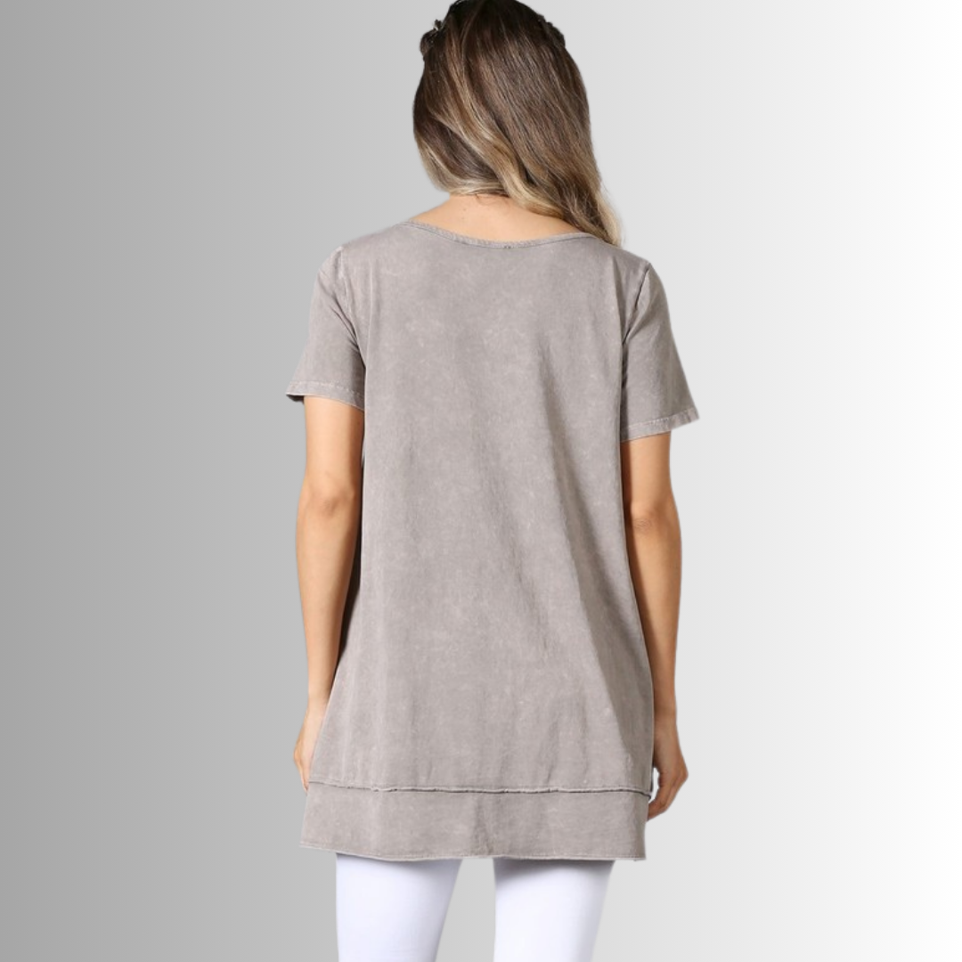 Relax in Style Cotton V-Neck Top