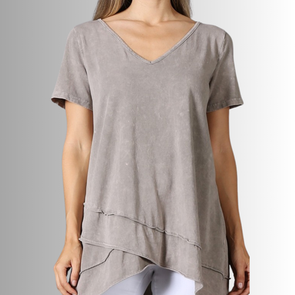 Relax in Style Cotton V-Neck Top