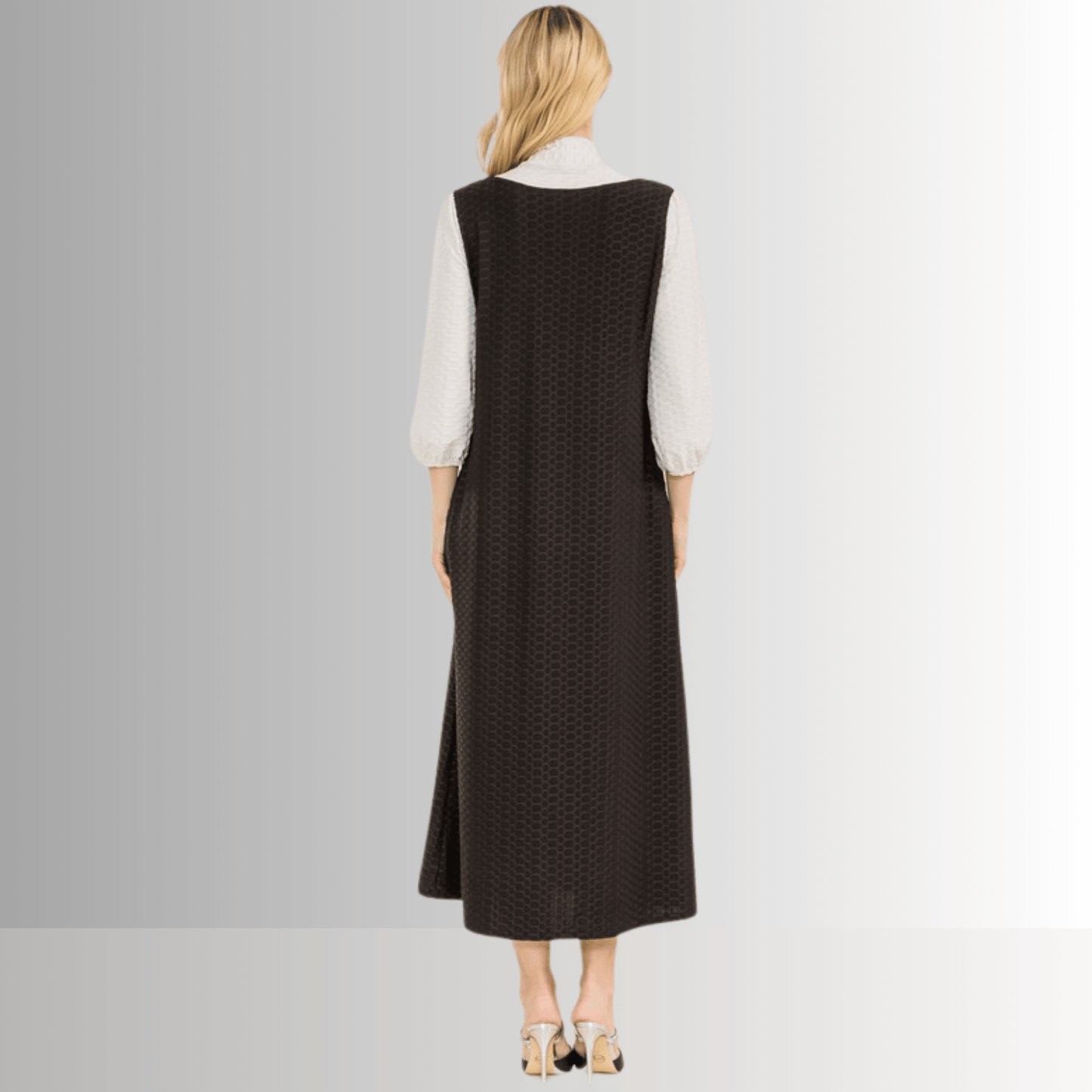 Honeycomb Jersey Classic Bowtie Midi Dress