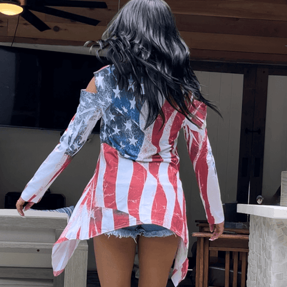 Patriotic Cold Shoulder Tunic Made in USA