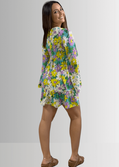 Skyler Retro Floral Print Mini Dress