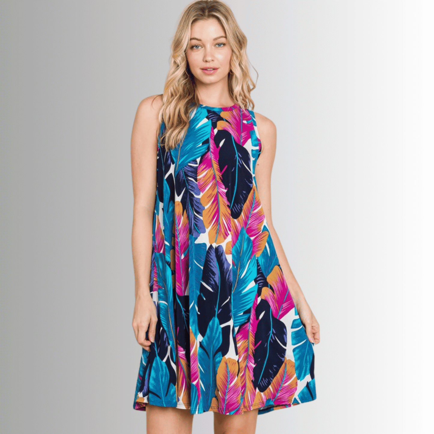 Marianna Summer Vibes Feather Print Dress