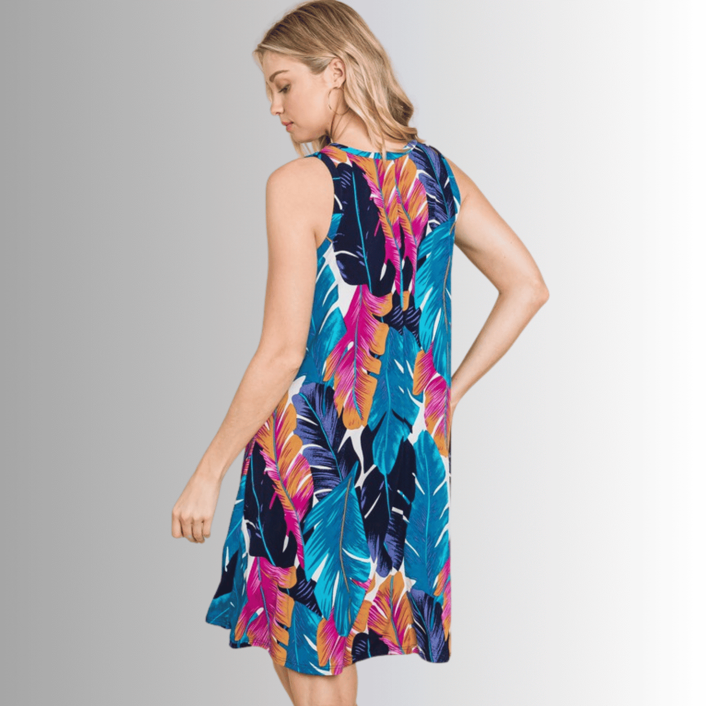 Marianna Summer Vibes Feather Print Dress