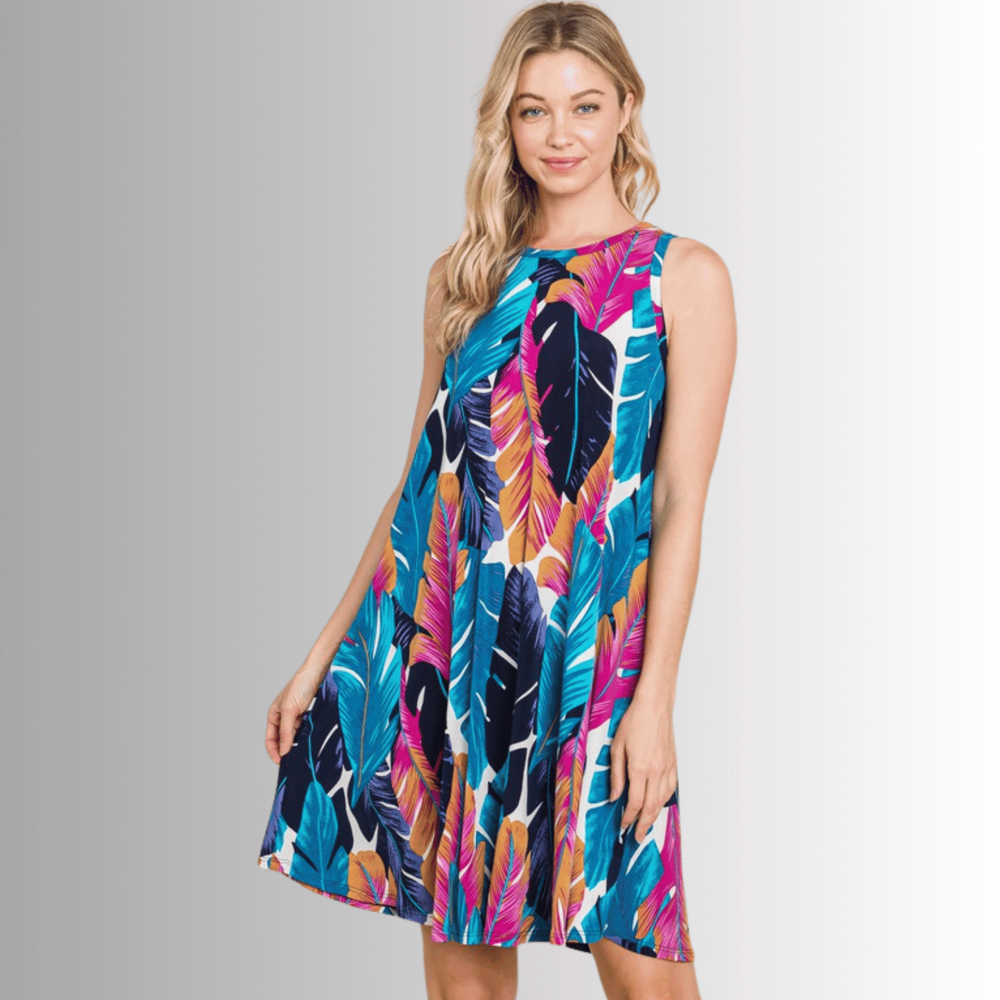 Marianna Summer Vibes Feather Print Dress