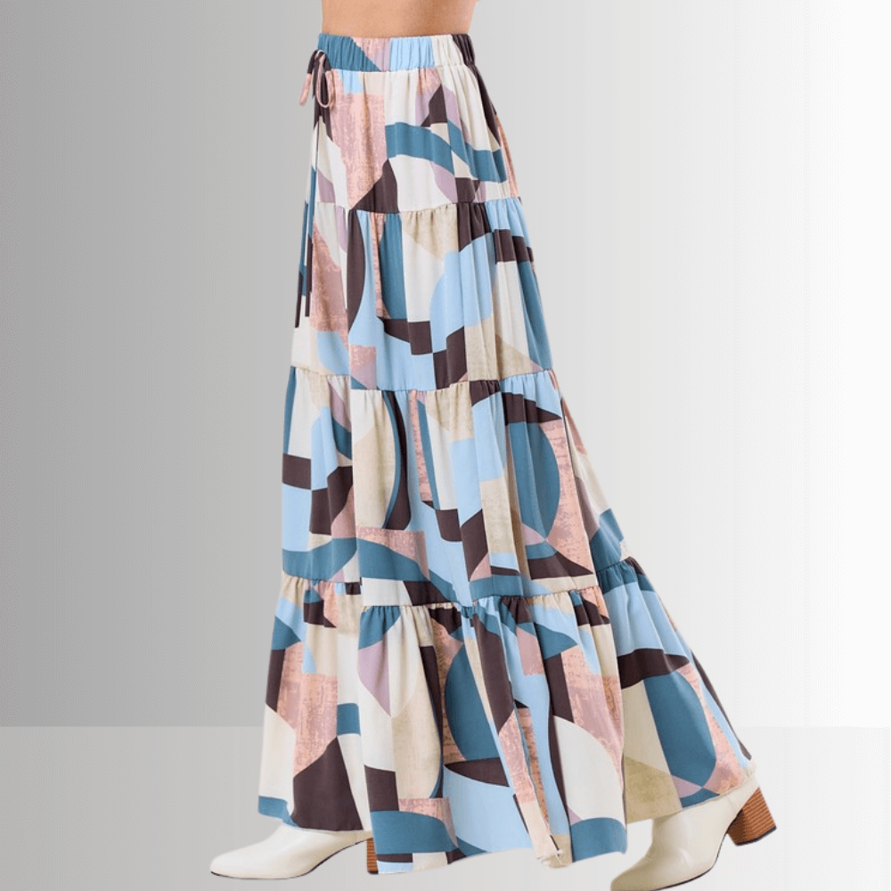 Malani Abstract Print Maxi Skirt