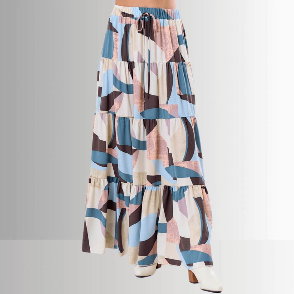Malani Abstract Print Maxi Skirt