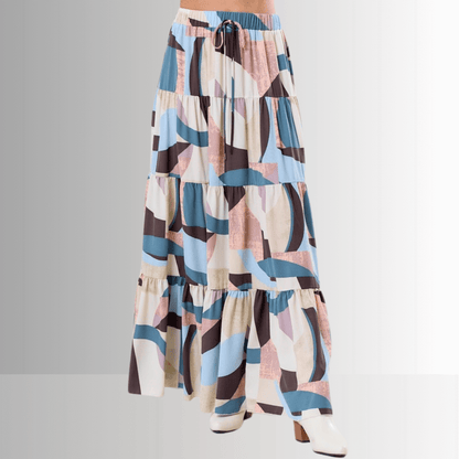 Malani Abstract Print Maxi Skirt