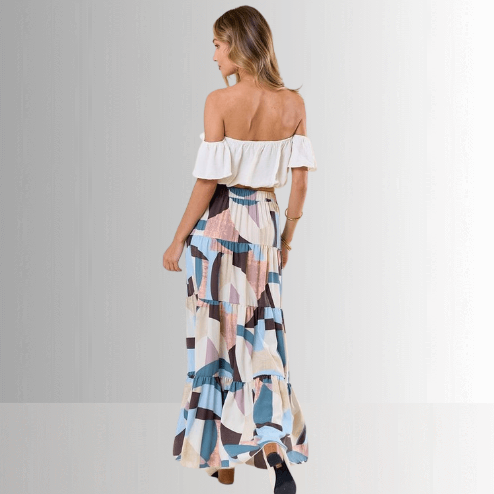 Malani Abstract Print Maxi Skirt