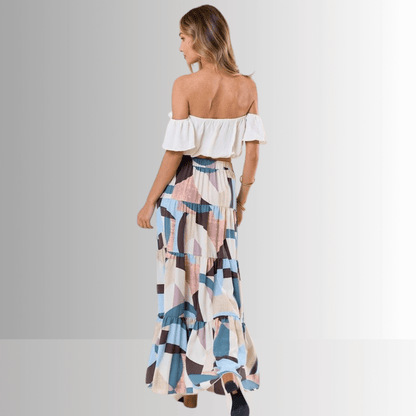 Malani Abstract Print Maxi Skirt