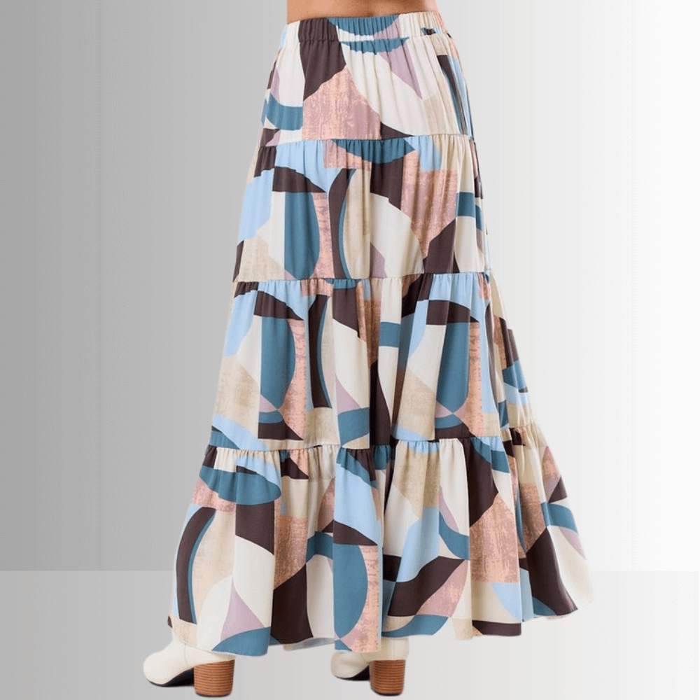 Malani Abstract Print Maxi Skirt