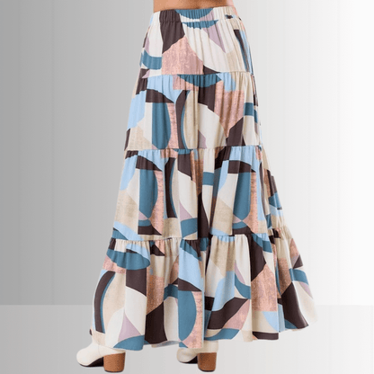 Malani Abstract Print Maxi Skirt