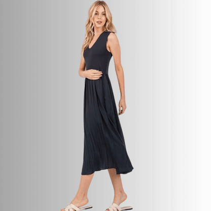 Nora Sleeveless Contrast Midi Dress