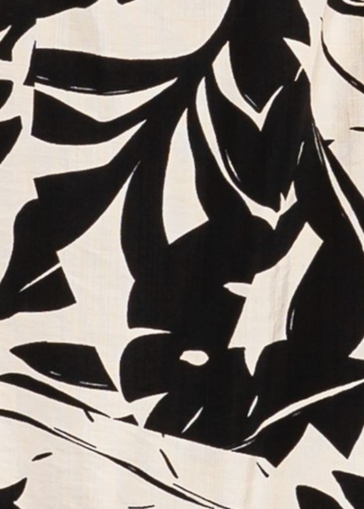 Cora Black Tropical Print Mini Dress