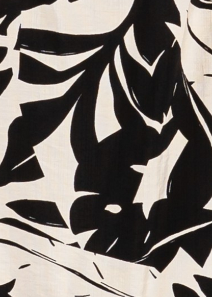 Cora Black Tropical Print Mini Dress