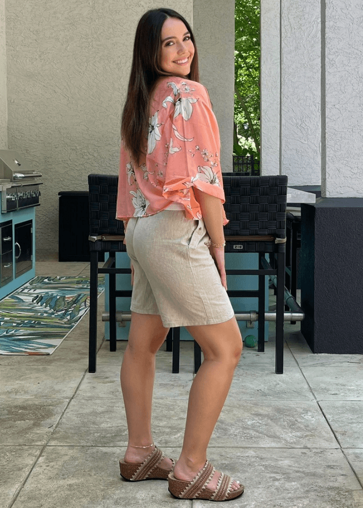 Sheer Floral Tie Front Kimono Cardigan in Yellow