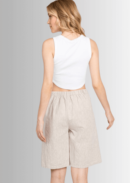 Linen and Cotton Bermuda Shorts