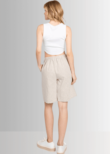 Linen and Cotton Bermuda Shorts