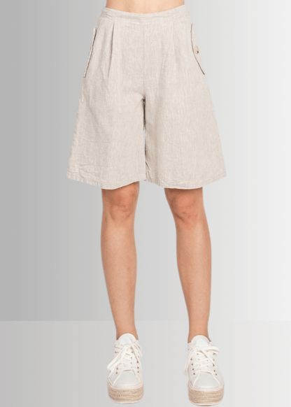 Linen and Cotton Bermuda Shorts
