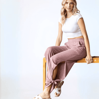 Boho Vibes Tie Hem Pants Made in USA