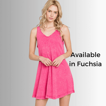 Lainey Ribbed Cotton Mini Dress in Royal Blue