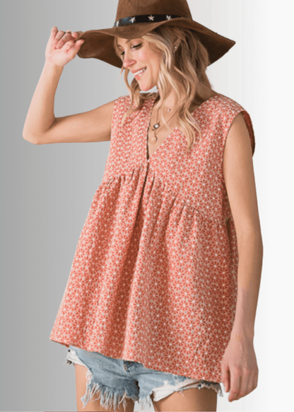 Dahlia Floral Cotton Eyelet Peplum Top