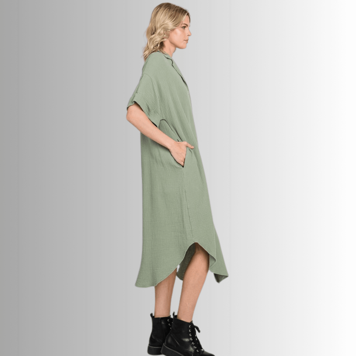 Phoebe Versatile Cotton Gauze Shirt Dress