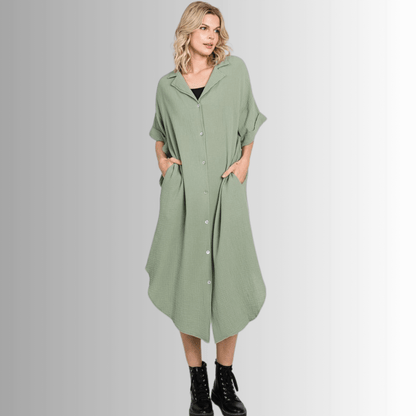 Phoebe Versatile Cotton Gauze Shirt Dress