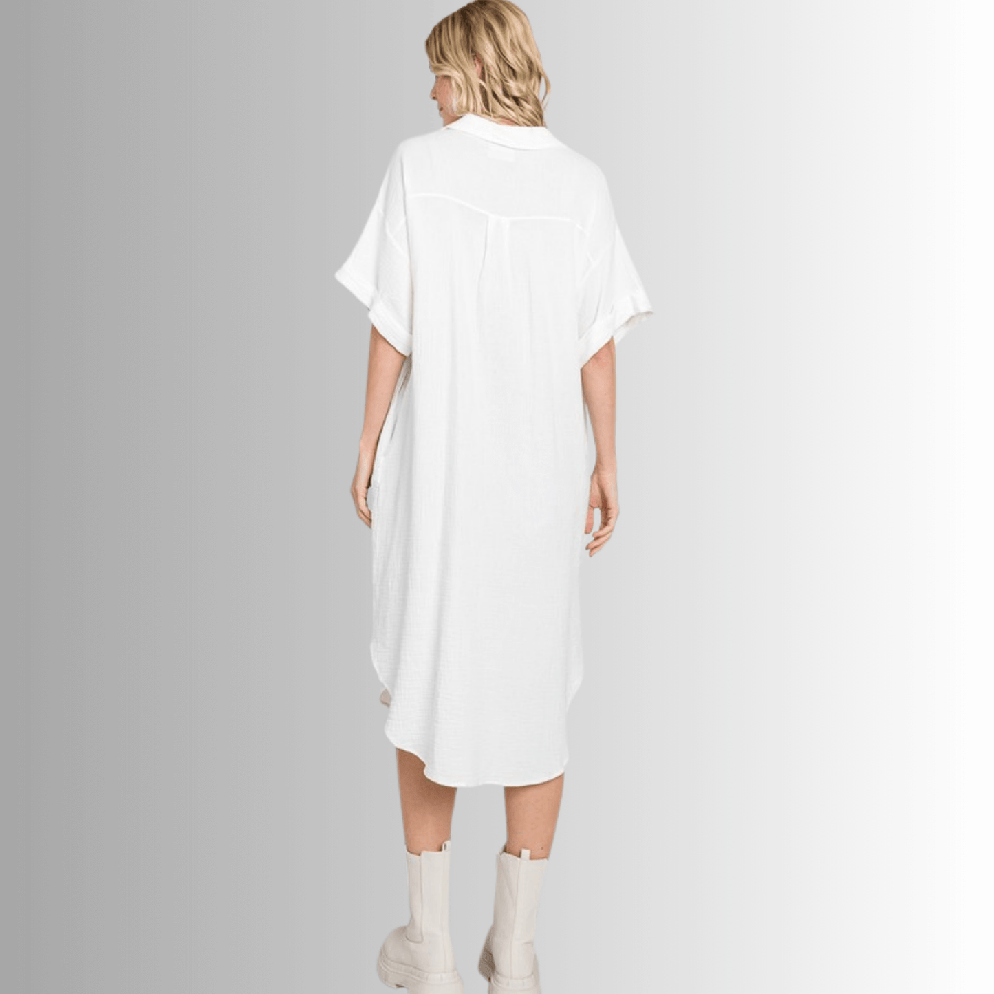 Phoebe Versatile Cotton Gauze Shirt Dress